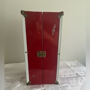 Vintage 1950’s Red Metal Doll Trunk Case